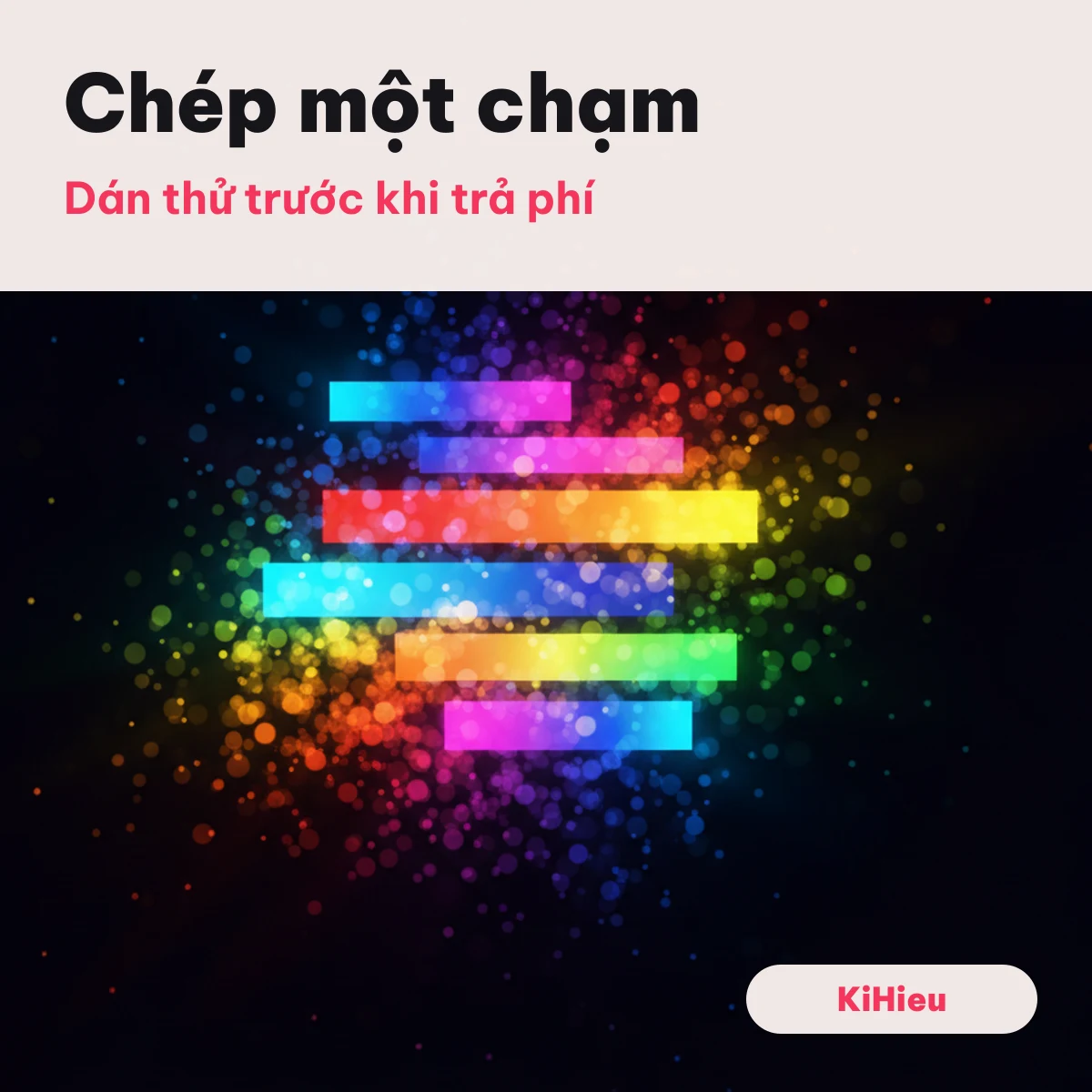 Nền neon nhiều màu minh hoạ chép tên hiệu ứng một chạm
